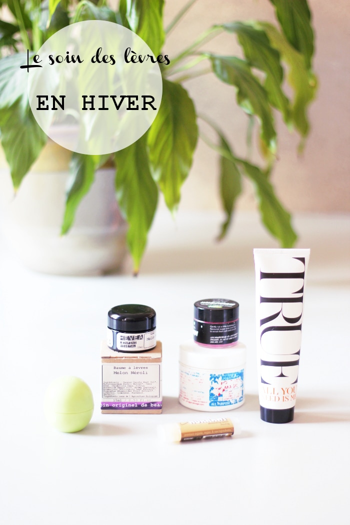 soin des lèvres en hiver naturellement : hevea, egyptian magic, eos, lush...