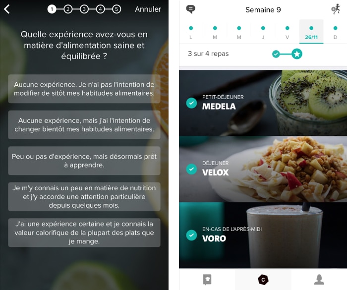 test de l'application freeletics nutrition pour manger sainement