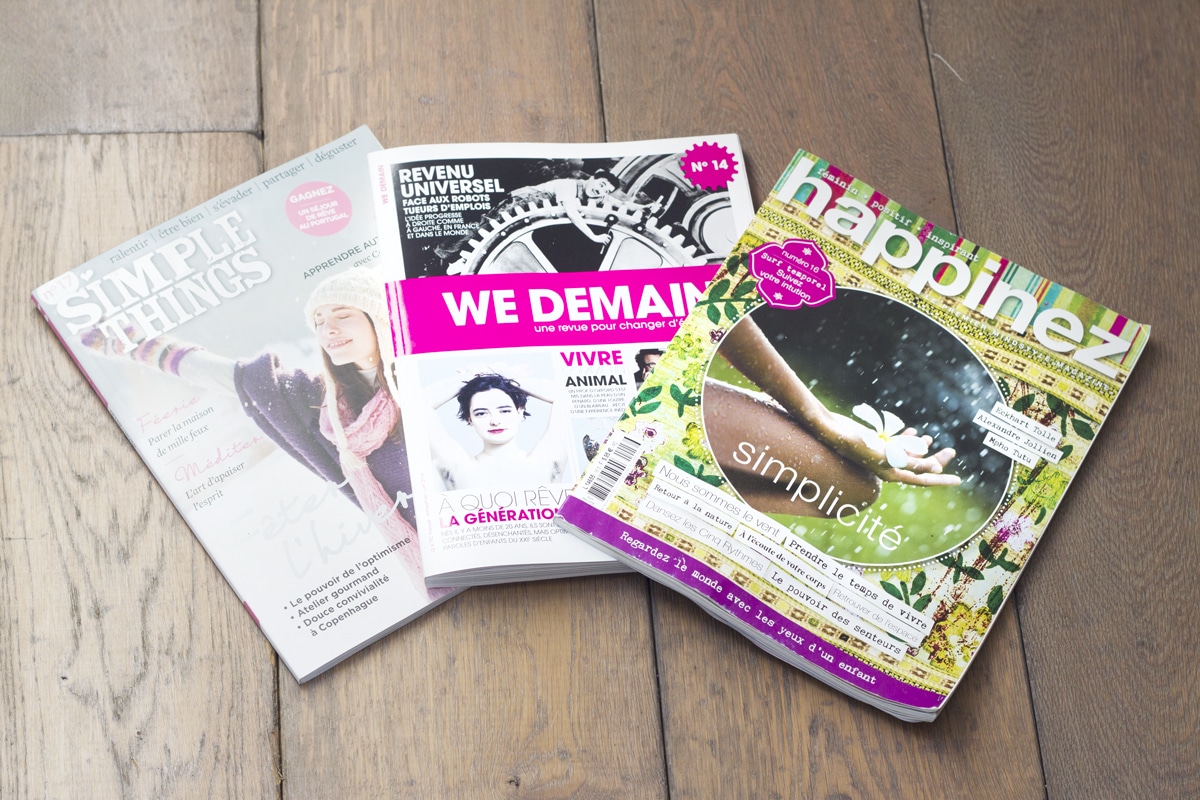 lectures green et inspirantes : we demain, simple things et happinez