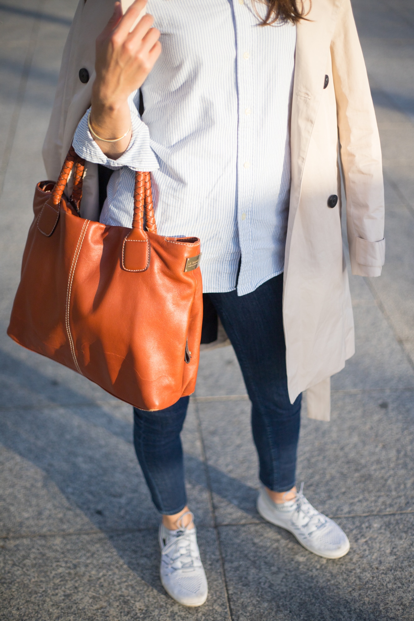 look preppy trench beige